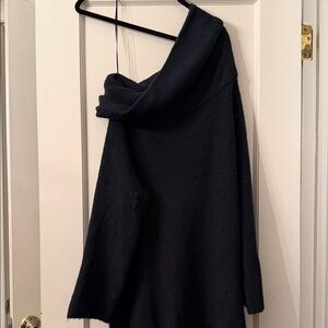 Elegant Off-Shoulder Evergreen Sweater